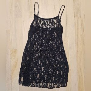 Urban Outfitters Black Lace Teddy Dress